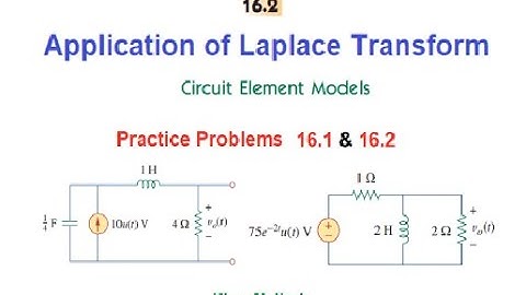(English)ENA || Practice 16.1& 16.2 || Application of Laplace Transform