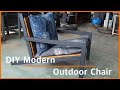 Diy  modern outdoor chair     steel  wood