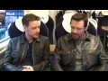 hugh jackman gets james mcavoy laughing during interview