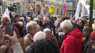 Paris: manifestation devant le Sénat contre le projet de loi immigration | AFP Images