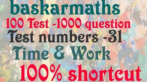 Day-31//Test-31//Tnpsc group 4 maths Target (25/25)//Time & work//@baskarmaths