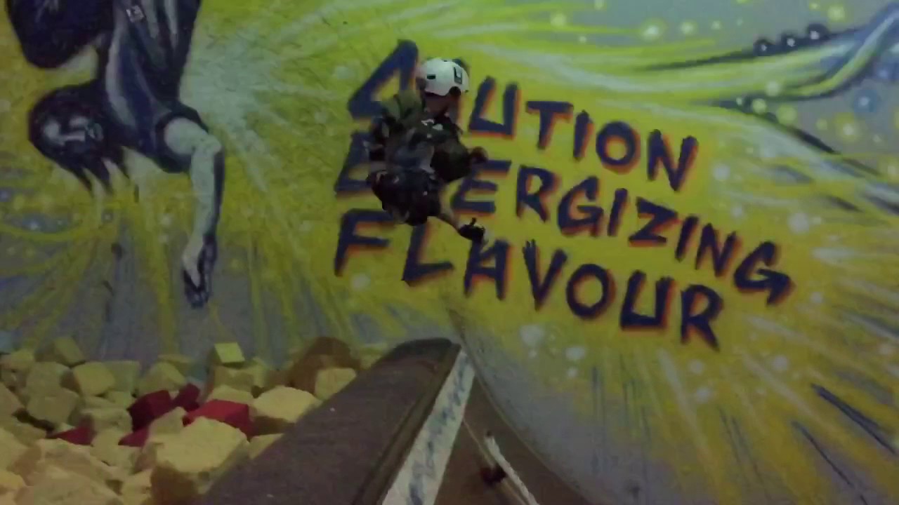 Rowan spinning a 360 into the foam pit