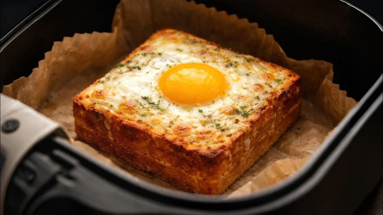 Besser als French Toast 😍 Luftiger Ei-Toast mit Knoblauchbutter aus dem Airfryer