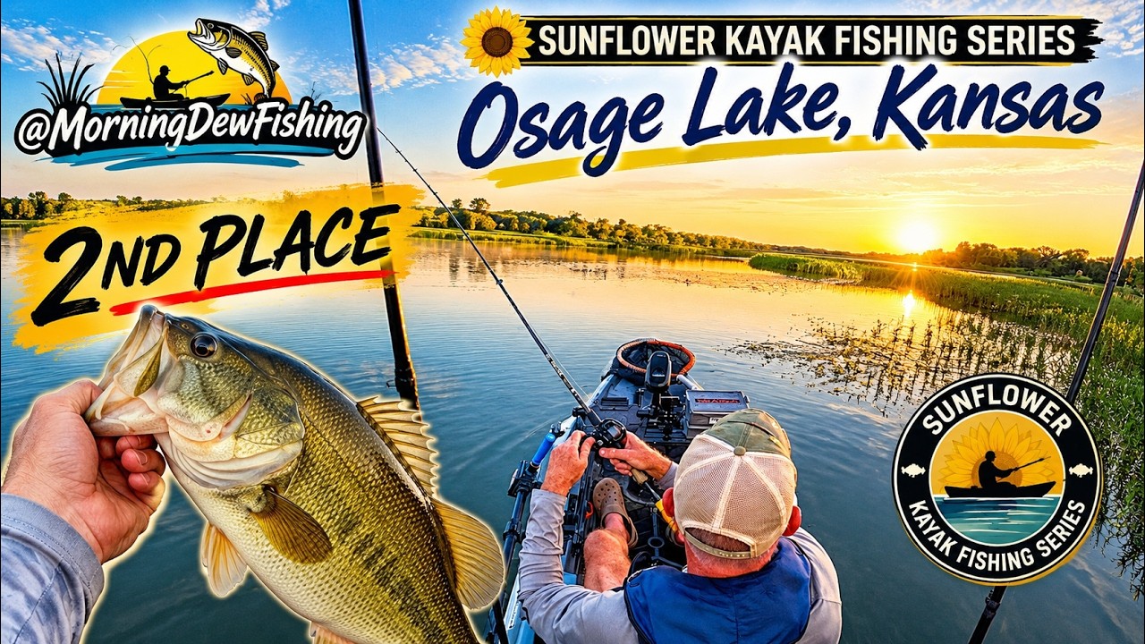 Tournament Kayak Bass Fishing at Osage Lake, Kansas | 2nd Place