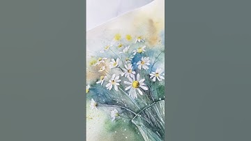 🌼 White Daisies | Watercolor Tutorial #arttutorial #painting  #waterpaint #watercolor
