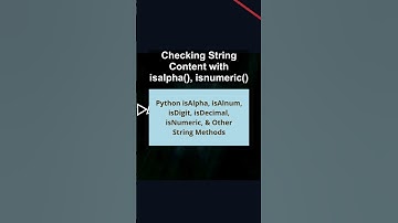 Checking String Content with isalpha(), isnumeric() #ai #artificialintelligence #machinelearning