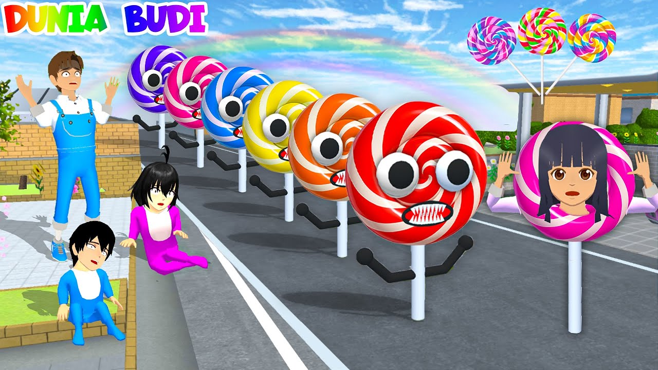 Permen Lolipop Rainbow Mata Satu Muncul Di Depan Rumah | Yuta Panik Mio Berubah Jadi Permen😱