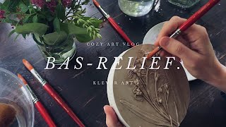 Cozy KLEVER Art Vlog 🤍 Showing the full process of creating botanical plaster casts🌿Inspiring Art