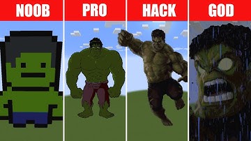 Pixel Art (NOOB vs PRO vs HACKER vs GOD) Hulk in Minecraft