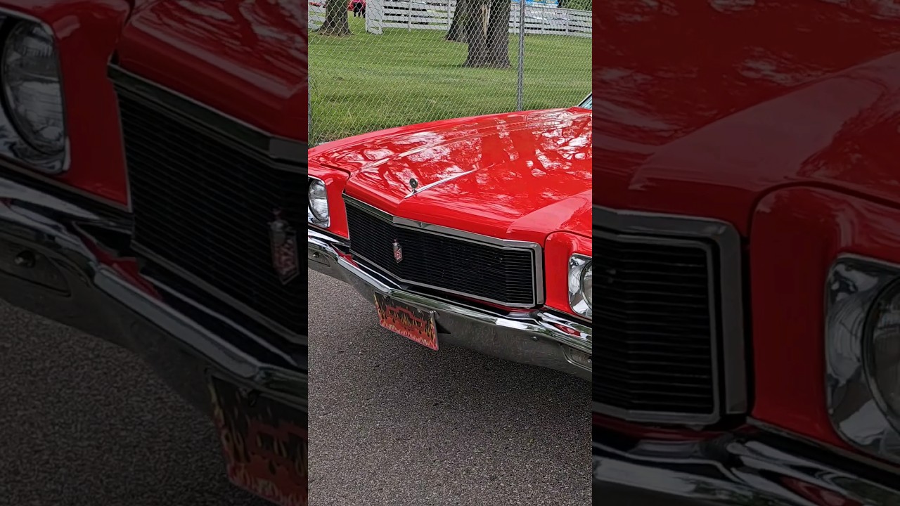 1971 Chevrolet Monte Carlo Classic Red Drive By Engine Sound The Barn Car Show Livonia MI 2024