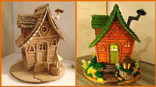 DIY Fairy House Using Cardboard And Best Out of Waste Materials /No Polymer Clay