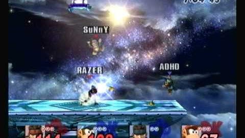 Pound V Brawl: Ally (Snake) + ADHD (Diddy Kong) vs. UltimateRazer (Snake) + Gnes (Diddy Kong) - SSBB