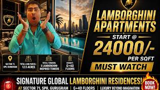 Indias First Lamborghini Residences In Gurgaon 24Ksqft 12.5Acres Luxury Township Sector 71 Spr