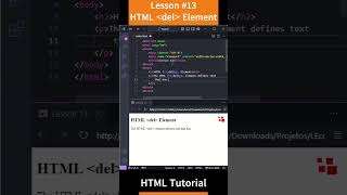 HTML Tutorial - Lesson 13:  HTML del element #shorts  #html #html5course