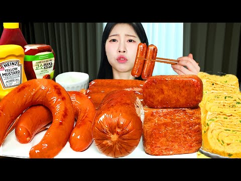 ASMR MUKBANG| 직접 만든 킬바사 소세지 통 스팸 계란말이 먹방 & 레시피 FRIED SAUSAGE AND FIRE NOODLES EATING