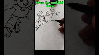 Draw Easy a Boy &amp; Girl😊💞#beginnerarttips #drawing #beginnerfriendly #cartoonhumor