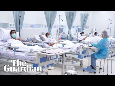 First footage of rescued Thai boys in hospital