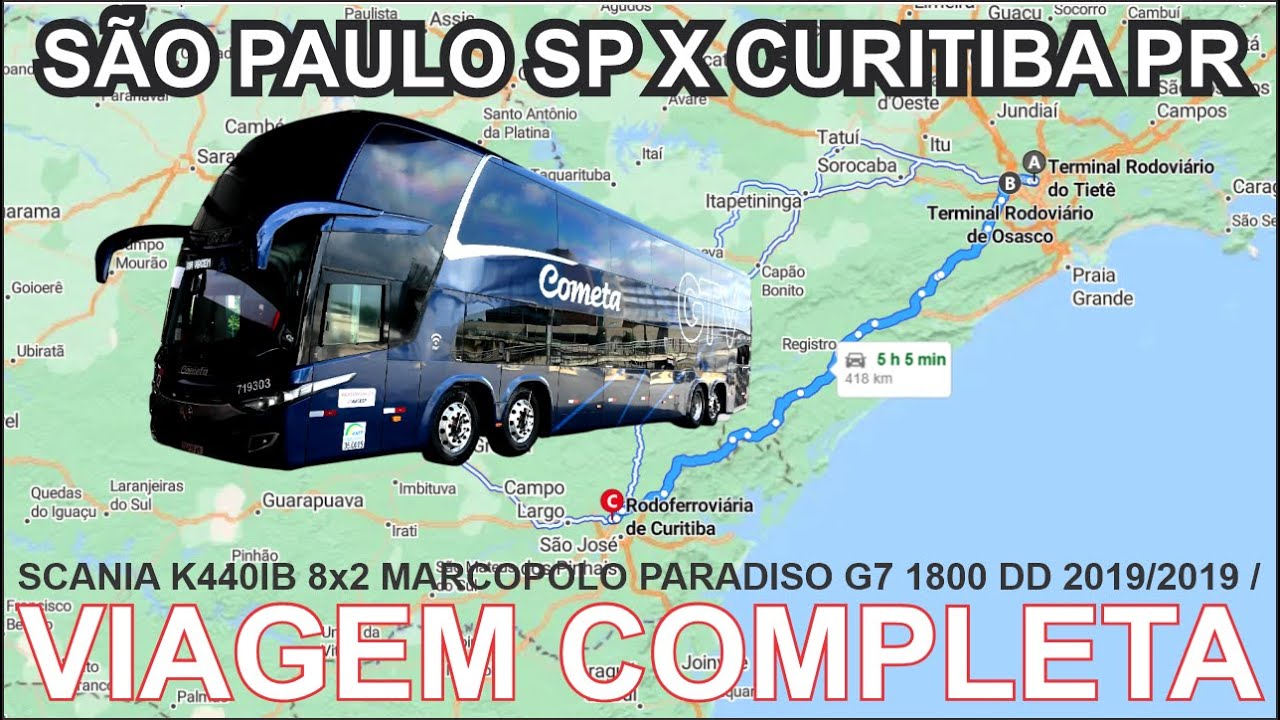 Viagem Completa - Viação Cometa - São Paulo SP x Curitiba PR