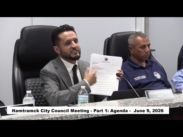 Hamtramck City Council Meeting -  Part 1 - Agenda - June 9, 2026