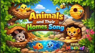 Animals And Their Homes Song Nest, Den, Hive, Burrow Kids Learning Song Little Mischief