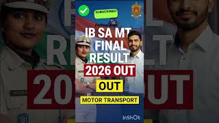 IB Security Assistant Final Result 2026 OUT ✅ IB SA MT Result 2025 | MHA IB Final Selection