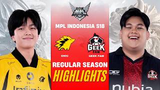 [HIGHLIGHTS] ONIC ID vs GEEK FAM MPL ID S18 REGULAR SEASON | ONIC vs GEEK