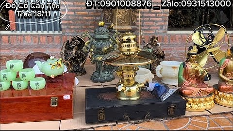 Đèn mang xong đồng mạ vàng _ Đá Ngọc Xưa _ Quạt đồng. Trưa 18/11 #đồcổcầnthơ #đồcổ