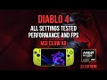 Diablo 4 MSI Claw A8 ALL SETTINGS TESTED