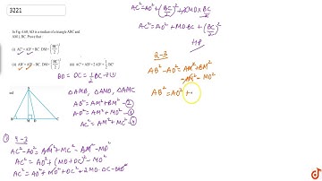 In figure, Ad is a median of a triangle ABC and `A M_|_B C` . Prove that: (i) `A C^2=A D^2+B Cdo...
