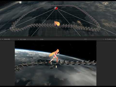 Character moves on a trail with a spline effect