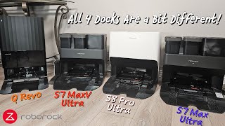 Roborock Ultra Dock Comparison - S7 MaxV, S7 Max, S8 Pro &amp; Q Revo Docks - What is Different?