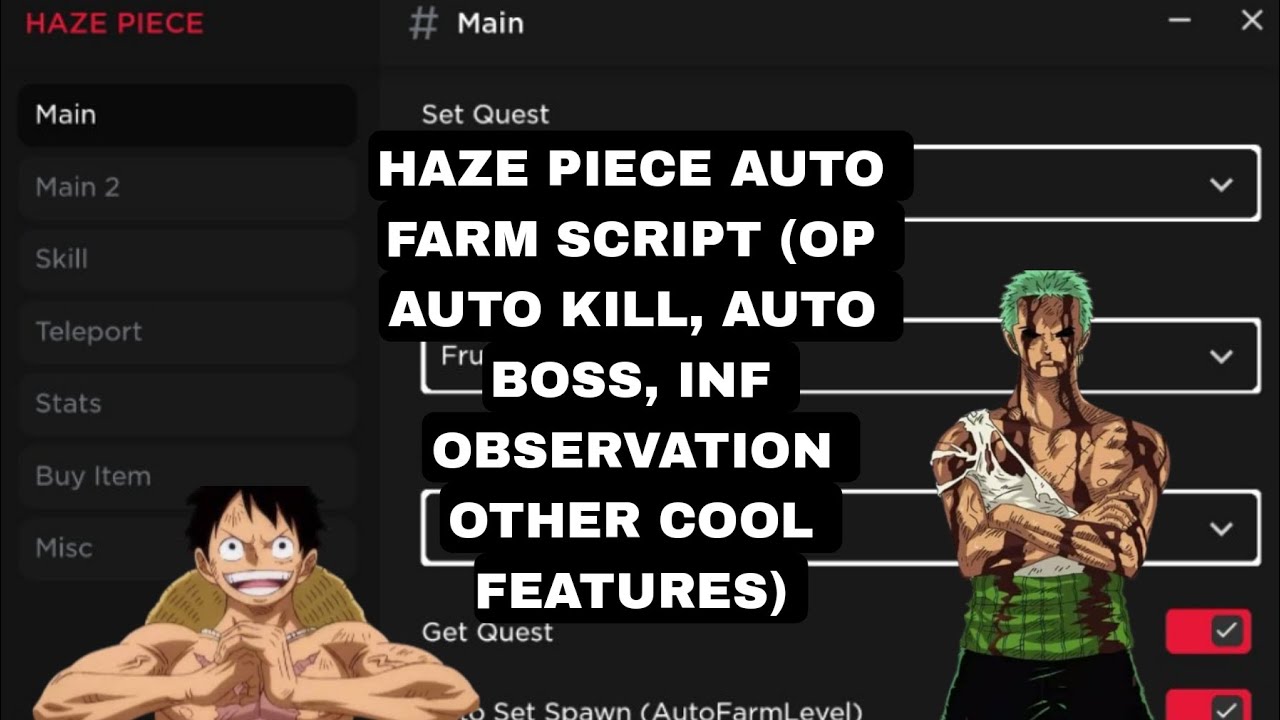 Z Piece Script Haze Piece Script (AUTO BOSS, UNLI OBSERVATION HAKI, AUTO FARM OTHER ...