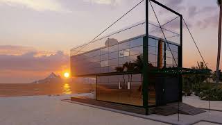 Shipping Container House with mirrors 2x20 &amp; 2x40 ft