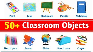 📚 50 Classroom Objects & Stationery Items Name in English | Learn English Vocabulary for Kids