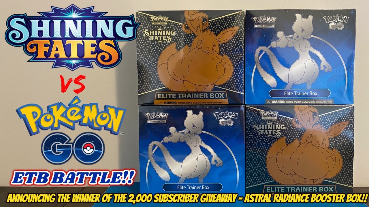 POKEMON GO vs SHINING FATES Elite Trainer Box Pokemon Card Opening Battle!! + 2000 SUB GIVEAWAY!!!