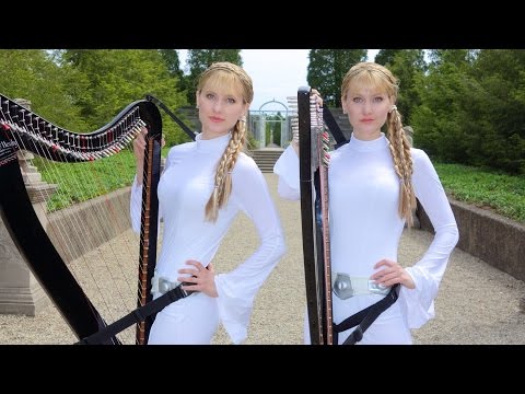 STAR WARS Medley - Harp Twins - Camille and Kennerly