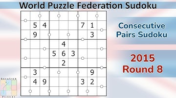 WPF Sudoku 2015 Round 8 - Consecutive Pairs Sudoku