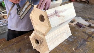 Easy Scrap Wood Project  Make Your Own Birdhouse with A New and Modern Hexagonal Design