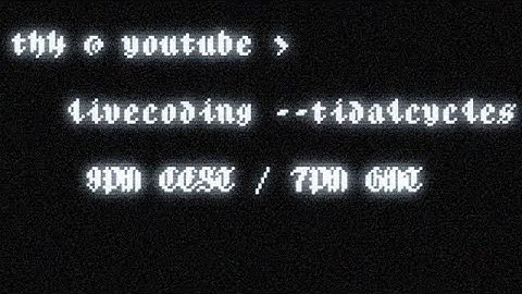 Live-coding music with TidalCycles