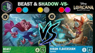 🟢🔘 BEAST & SHADOW 2.0 VS 🔴🔵 RUBY SAPPHIRE 🔴🟣 RUBY AMETHYST 🟡🔘 AMBER STEEL - Disney Lorcana Gameplay