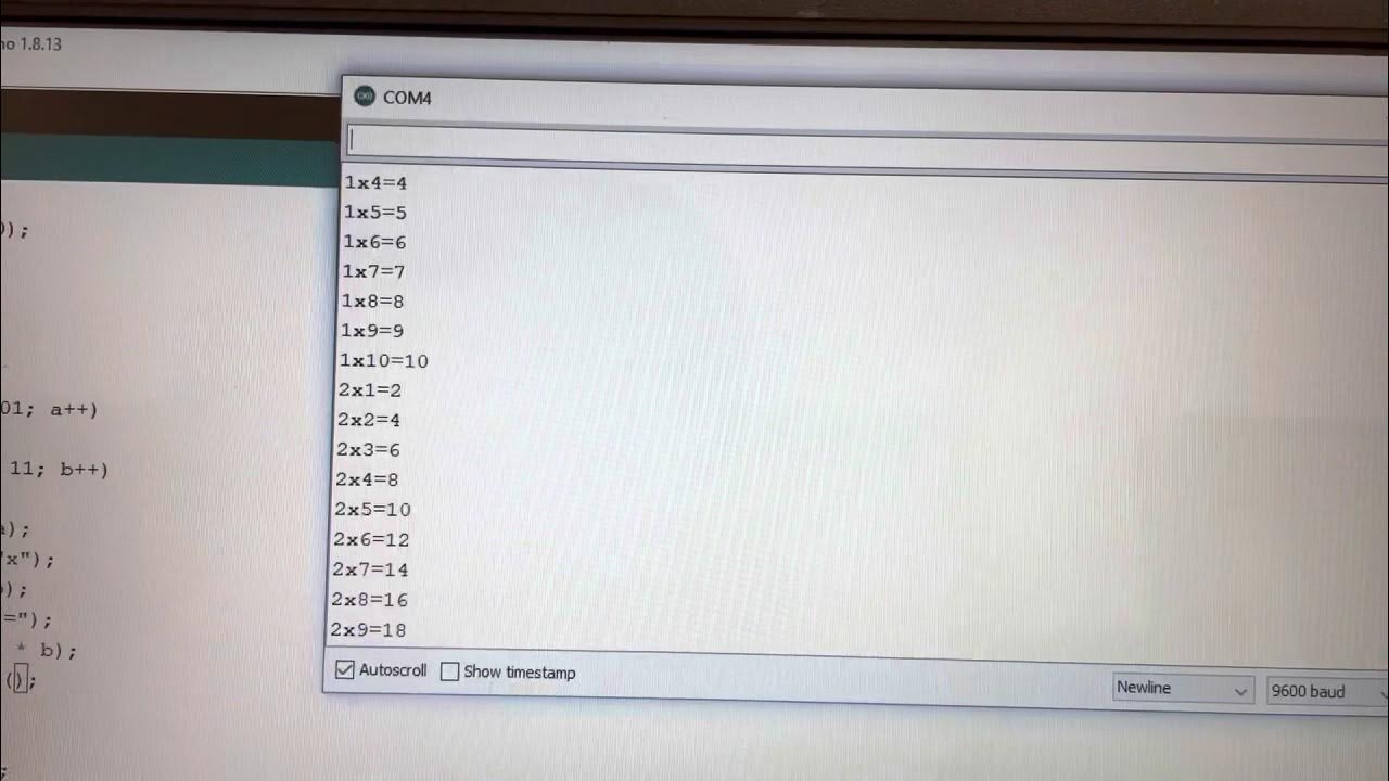 Multiplication table arduino - YouTube