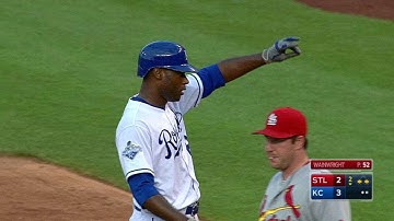 STL@KC: Cain singles to center, plates Escobar in 2nd