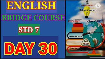 BRIDGE 🌉 COURSE STD 7 SUBJECT ENGLISH ACTIVITY 30 Day 30