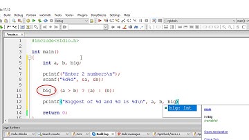 Biggest of Two Numbers Using Ternary Operator: C