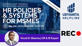 Webinar on HR Policies & Systems for MSMEs | Live Recording