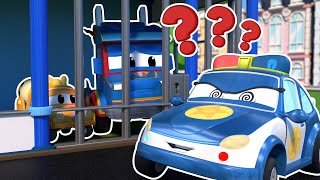 SICK POLICE CAR puts innocent vehicles in jail! | Health emergency | Cars & Trucks Rescue for Kids