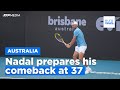 Rafael Nadal practices on court ahead of ATP Tour comeback at 37 while ranked 672nd