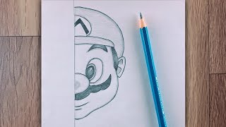 How to draw super Mario | easy Mario for beginners tutorial | super Mario half face step by step ||