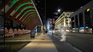 Downtown Vancouver Night Walk in 4K (UHD)