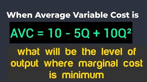 finding the level of output where marginal cost is minimum from AVC function #mathematicaleconomics